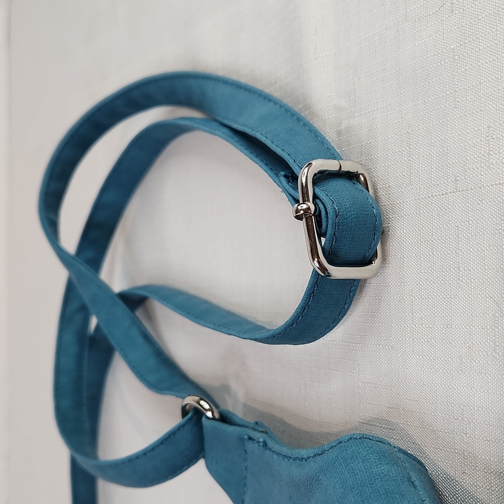 Multisac vegan blue crossbody bag. Size 10 X 9". - Picture 6 of 11